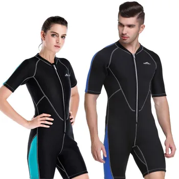 2MM dalgıç kıyafeti Ön Zip Wetsuit Dalış Şnorkel Shorty Wetsuit Kadın Erkek Tam Vücut Sörf Yüzme