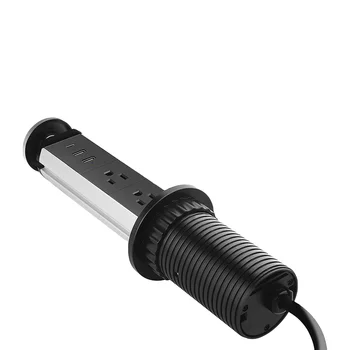 60mm Gizli Gömme monte ABD güç çıkışı el pop up Çıkış mutfak Tezgah Masası Çekme Pop-up kule Soketi USB-C
