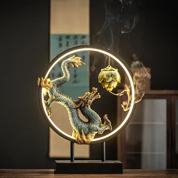 Fener yüzük ejderha dekorasyon servet Çin zodyak ejderha dekorasyon Çin Zen ev oturma odası tütsü brülör açılış hediye