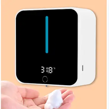 Kızılötesi şarj edilebilir duvara monte otomatik sensör köpük sıvı sabunluk led ekran ile