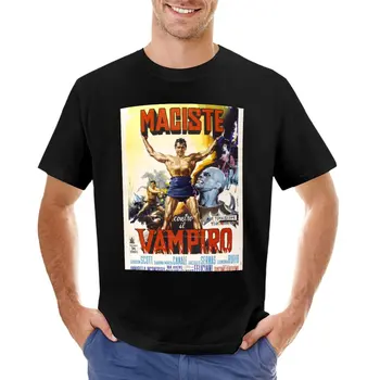 Maciste Vs Vampir T-Shirt büyük boy t shirt siyah t shirt erkekler için
