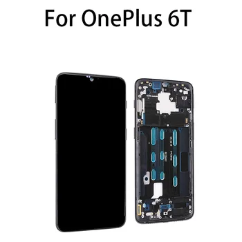 OnePlus 6T için LCD Ekran dokunmatik ekranlı sayısallaştırıcı grup (Çerçeveli) 
