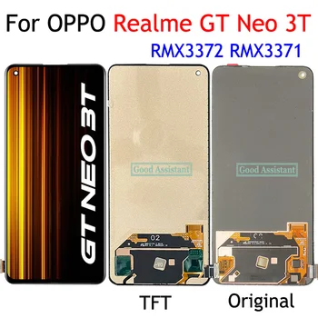 Orijinal AMOLED / TFT 6.62 İnç OPPO Realme İçin GT Neo 3T RMX3372 RMX3371 lcd ekran dokunmatik ekranlı sayısallaştırıcı grup Değiştirme