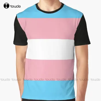 Transseksüel Gurur Bayrağı grafikli tişört Özel Yetişkin Genç Unisex Dijital Baskı Tee Gömlek Komik Sanat Streetwear Karikatür Tee