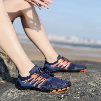 Unisex Kayma Upstream Ayakkabı Kaymaz Kauçuk Sığ Sneakers Nefes Hızlı Kuru Elastik Ayakkabı Bağı Rahat Plaj Sığ