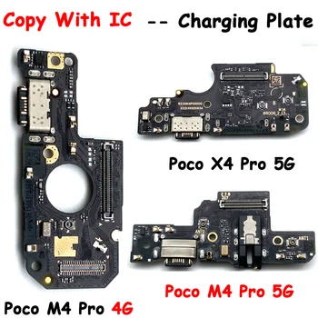 USB şarj Portu Mikrofon Dock Bağlantı Kurulu Flex Kablo Xiaomi Poco M4 Pro 4G / X4 Pro 5G Dock fiş konnektörü Flex