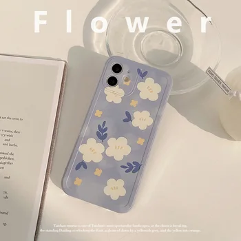 Vintage katı lale çiçekler telefon Kılıfı için iPhone 14 13 12 11 Pro Max artı Mini X XS XR 7 8 SE 2020 Nergis Darbeye Dayanıklı Kabuk