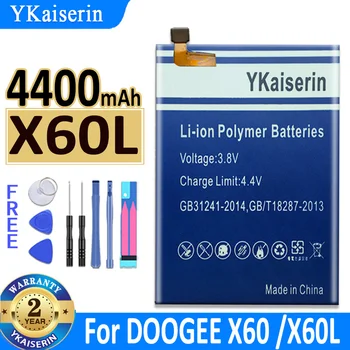 YKaiserin Pil X 60L 4400mAh DOOGEE X60 / X60L Pil Akıllı Telefon Pil Bateria + Araçları
