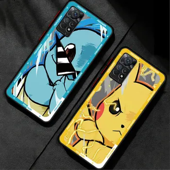 Yıldırım P-Pikachus Gengar Mat telefon kılıfı için Redmi Not 12S 11Pro 8 9s K40 8t 10S A1 9 12 5G 12C 11ProPlus Darbeye Dayanıklı Durumlarda