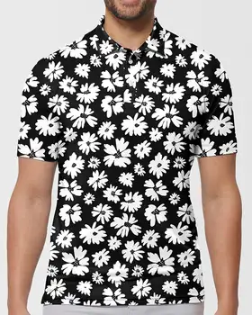 Zebra Papatya polo tişörtler sanat Baskı Trend Gömlek Yaz Kısa Kollu Özel Giyim