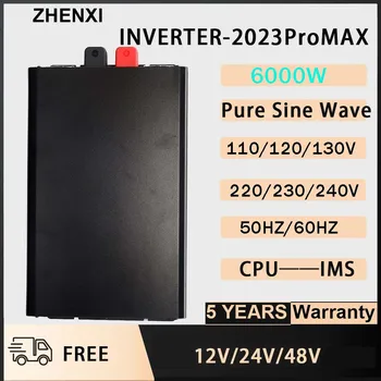 ZHENXI 6000W 4000W 12/24/48V için 220V/230V/240V Saf Sinüs Dalgası Güneş İnvertör DC AC Güç Kaynağı inverteri Pil