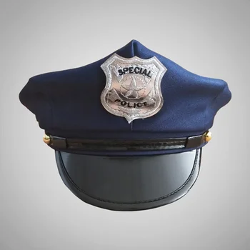 Çocuklar için Parlak Rozetli Şapka Parti Sahne Performansı için Polis Elbisesi