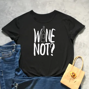 Şarap ıçmek Değil aşk Komik Mektup Kadın T-shirt Pamuk Moda Harajuku Artı Boyutu Kadın Gömlek O Boyun Kısa Kollu sevimli En Tees